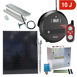 Premium sada solární ohradník - Kompletní přenosná schránka + 10J RF chytrý zdroj, panel 200 W