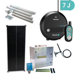 Premium sada solární ohradník - Kompletní přenosná schránka + 7J RF chytrý zdroj, panel 100 W