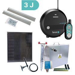 Premium sada solární ohradník - Kompletní bezpečnostní schránka + 3J RF chytrý zdroj, panel 40 W