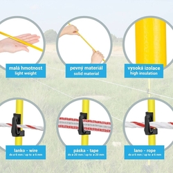 Sklolaminátová oválná tyčka pro elektrický ohradník 160 cm, nášlap a hrot, 3 izolátory - kopie - kopie - kopie - kopie - kopie - kopie - kopie