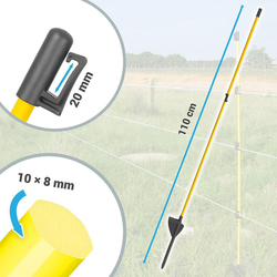 Sklolaminátová oválná tyčka pro elektrický ohradník 160 cm, nášlap a hrot, 3 izolátory - kopie - kopie - kopie - kopie - kopie - kopie - kopie