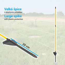 Sklolaminátová oválná tyčka pro elektrický ohradník 160 cm, nášlap a hrot, 3 izolátory - kopie - kopie - kopie - kopie - kopie - kopie - kopie