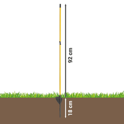 Sklolaminátová oválná tyčka pro elektrický ohradník 160 cm, nášlap a hrot, 3 izolátory - kopie - kopie - kopie - kopie - kopie - kopie - kopie