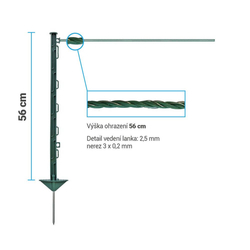Set elektrického ohradníku proti škůdcům - zajíc, mýval, vydry, kuny - síťový zdroj - lanko 100 m