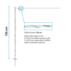 Set elektrického ohradníku pro kozy, ovce, skot, prasata - DUO RF zdroj s ovladačem - lanko 400 m