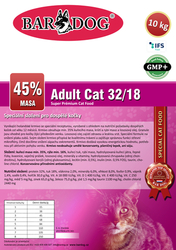 BARDOG Cat Adult 32/18 Super prémium 10 kg