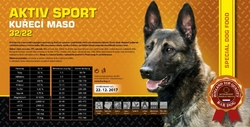 BARDOG AKTIV – SPORT 32/22 kuřecí maso pro všechna plemena 4 kg