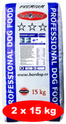 BARDOG SENIOR & LIGHT 19/08 kuřecí maso pro starší psy 2 x 15kg