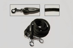 Vodítko lano pletené 6mm Černá 180cm přepínací