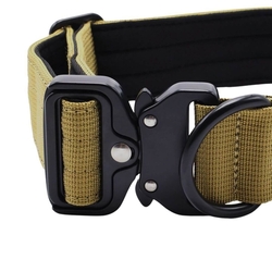 K9 taktický obojek pro psy s rukojetí, khaki, vel. S - XL