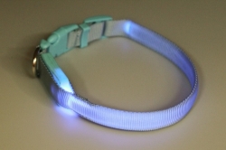 Obojek svítící syntetický popruh modrý
