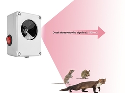 Vodotěsný ultrazvukový plašič na kuny, myši a potkany DRAGON ULTRASONIC C100