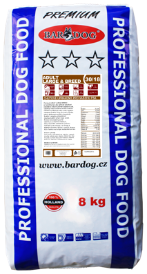 Bardog ADULT Large & Breed 30/18 kuřecí maso pro velká plemena 8 kg