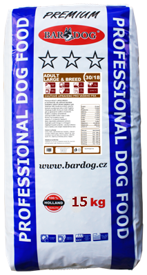 Bardog ADULT Large & Breed 30/18 kuřecí maso pro velká plemena 15 kg